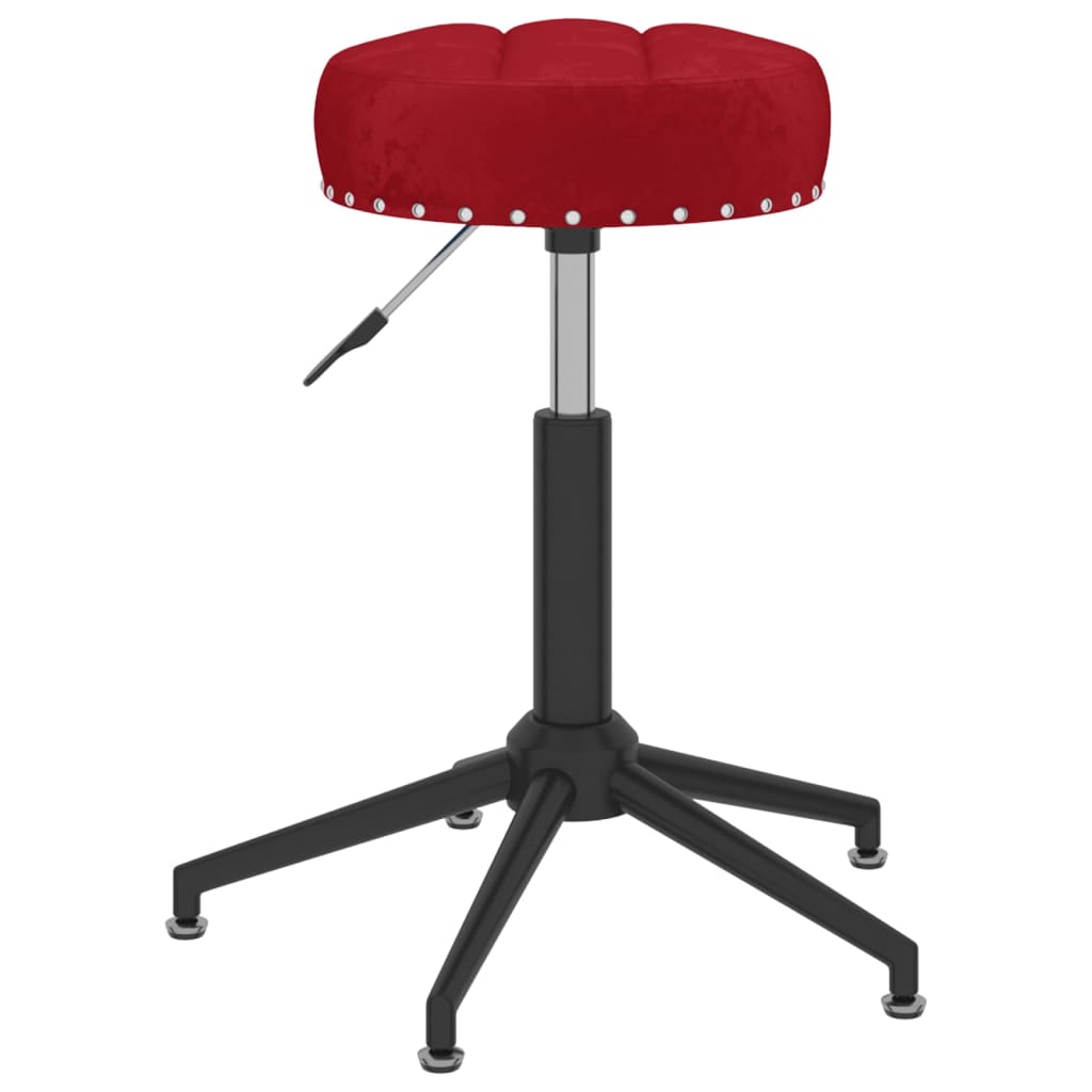 Scaune de sufragerie pivotante 6 buc, roșu vin, catifea