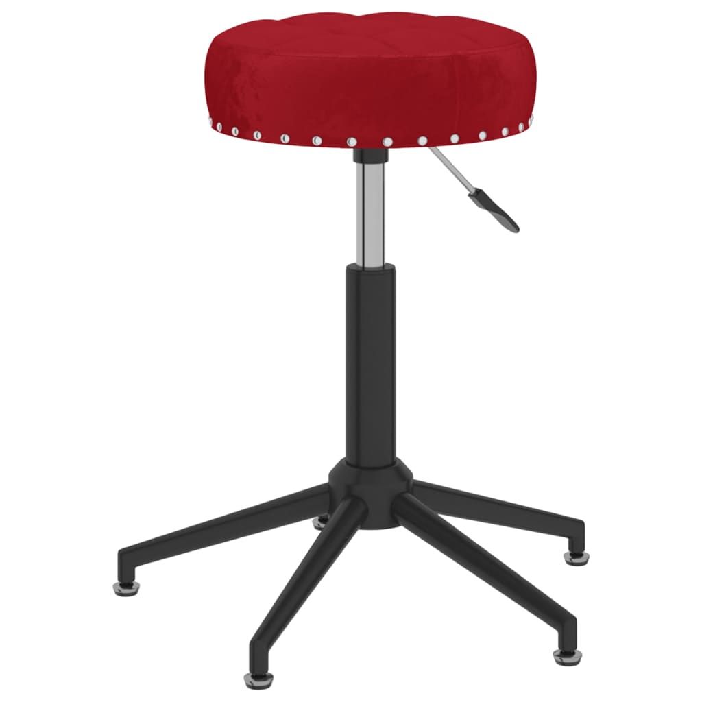 Scaune de sufragerie pivotante 6 buc, roșu vin, catifea