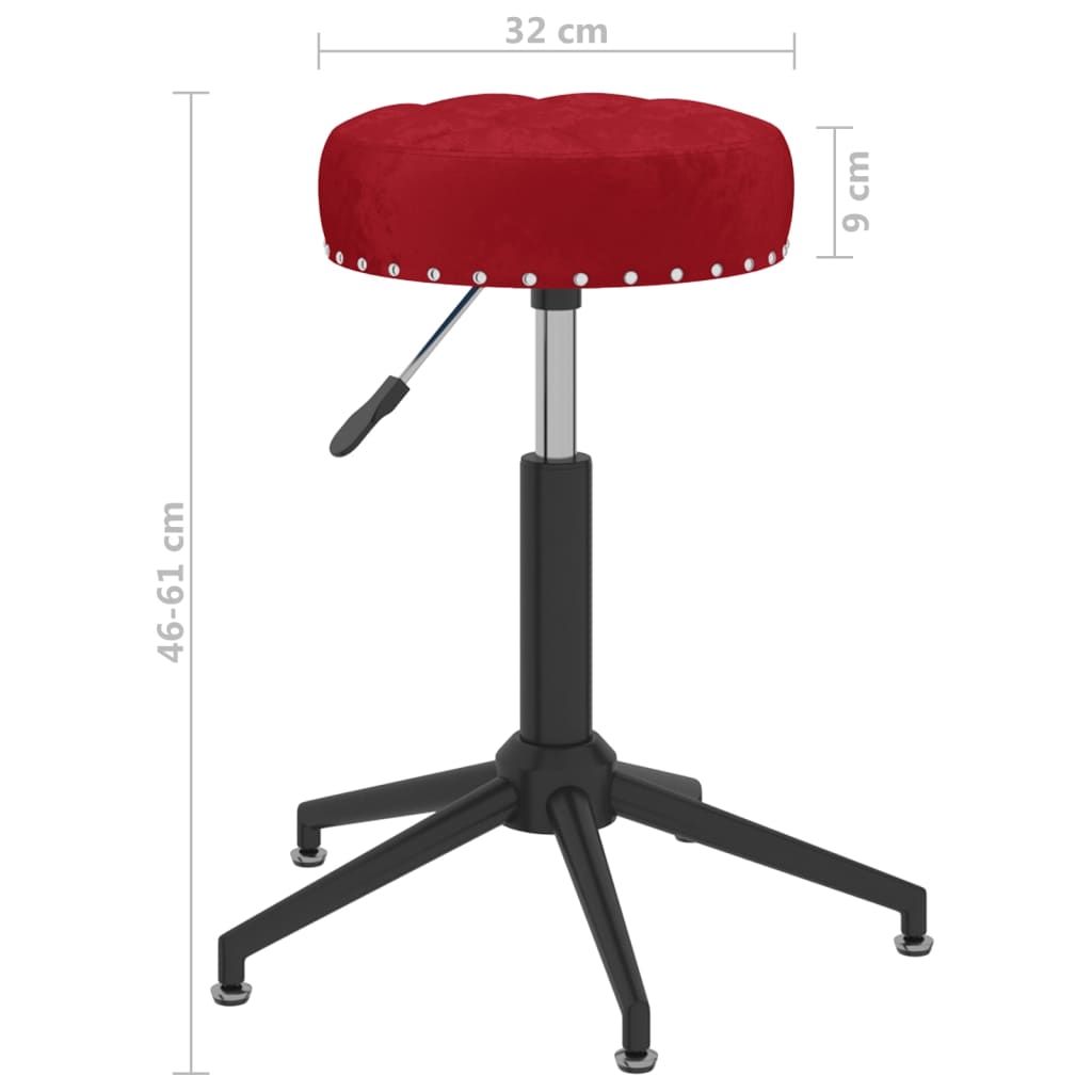 Scaune de sufragerie pivotante 6 buc, roșu vin, catifea