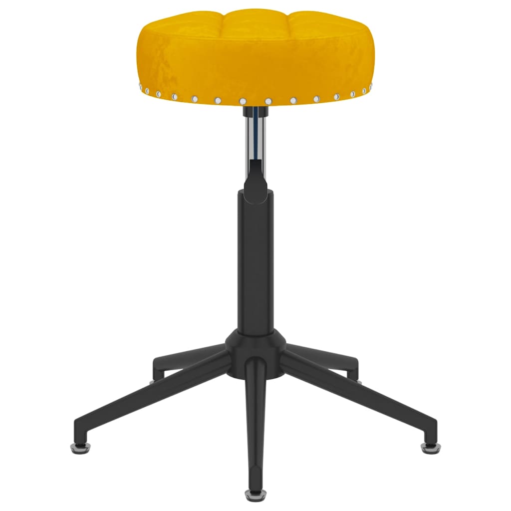 Scaune de bucătărie, 6 buc., galben muștar, catifea