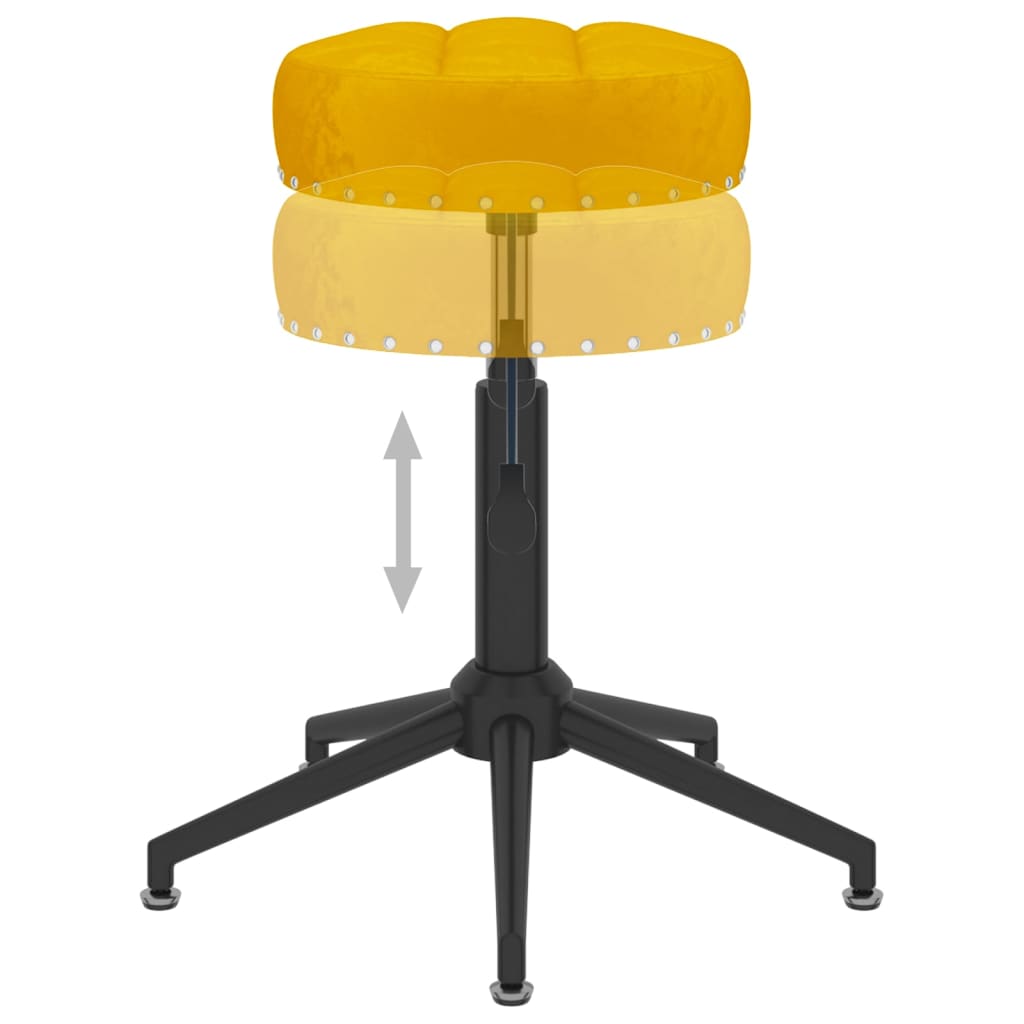 Scaune de bucătărie, 6 buc., galben muștar, catifea