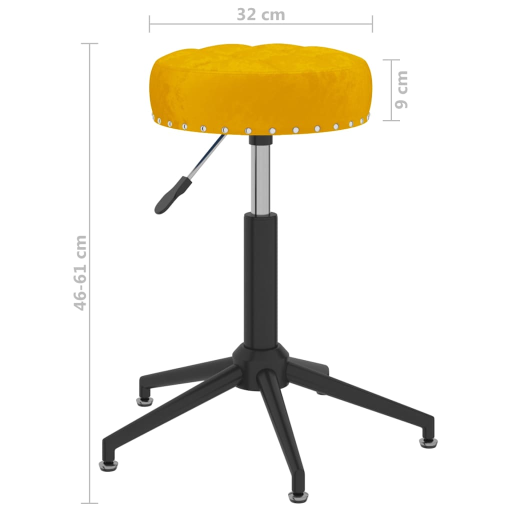 Scaune de bucătărie, 6 buc., galben muștar, catifea