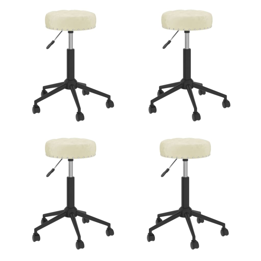 Chaises pivotantes à manger lot de 4 crème velours