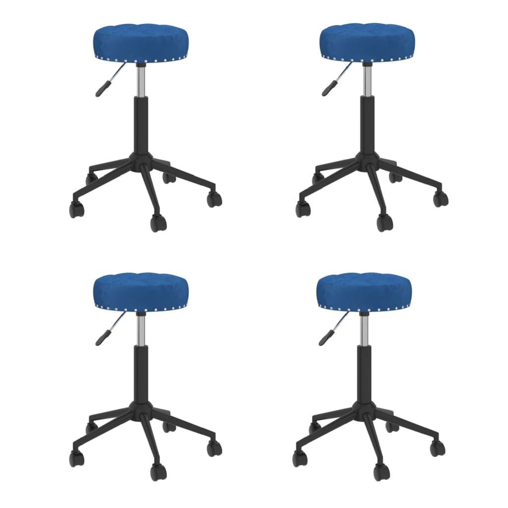 Chaises pivotantes à manger lot de 4 bleu velours