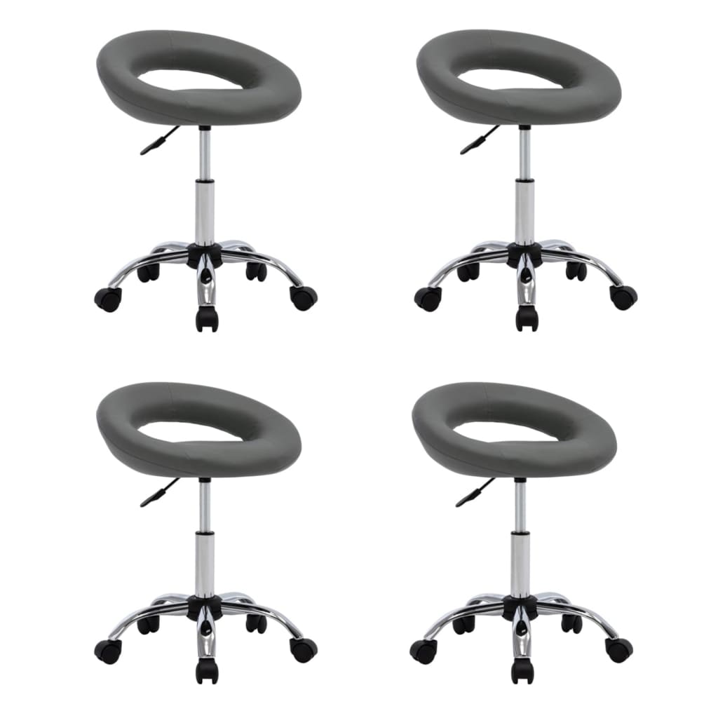 Chaises pivotantes à manger lot de 4 gris similicuir