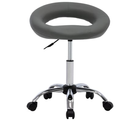 vidaXL Besisukančios valgomojo kėdės, 4vnt., pilkos, dirbtinė oda