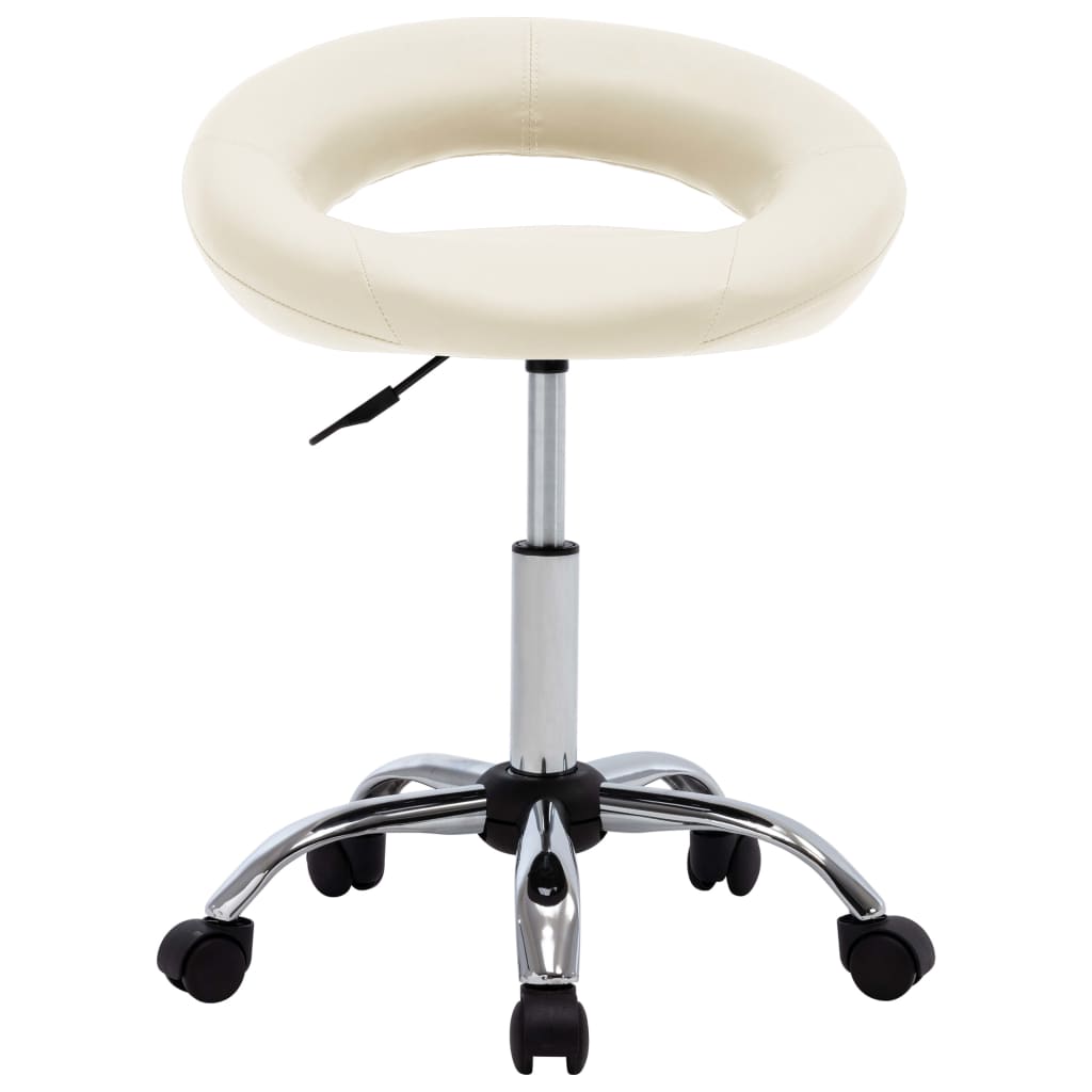

vidaXL Eetkamerstoelen draaibaar 6 st kunstleer crèmekleurig