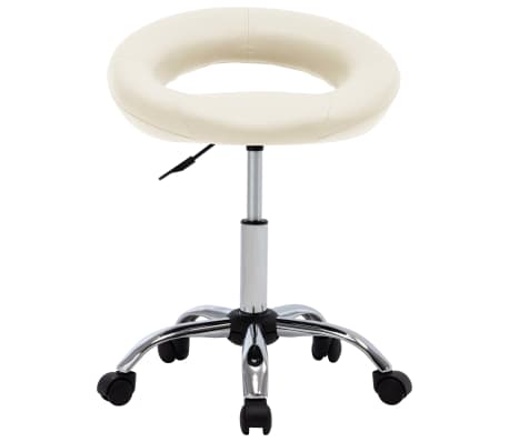 vidaXL Pasukamos valgomojo kėdės, 6vnt., kreminės, dirbtinė oda