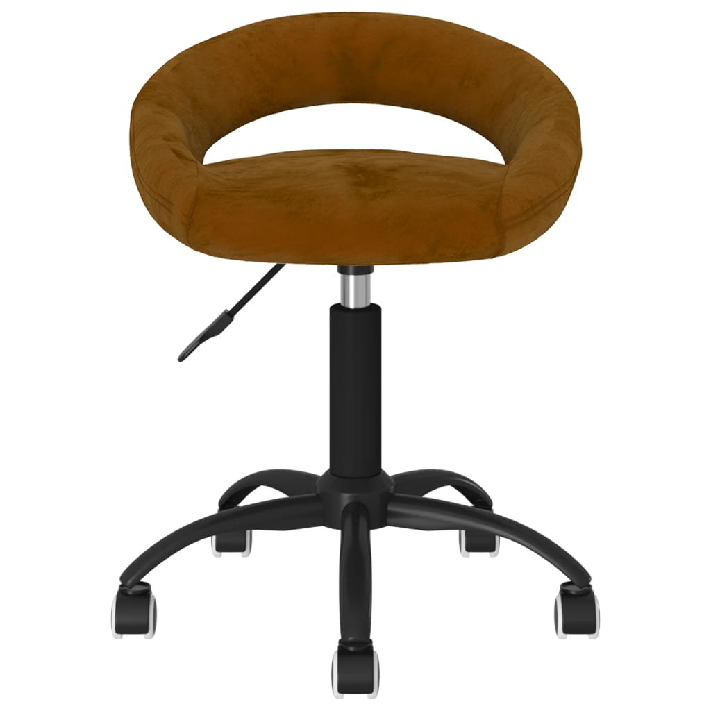 Scaune de sufragerie pivotante 6 buc, maro, catifea