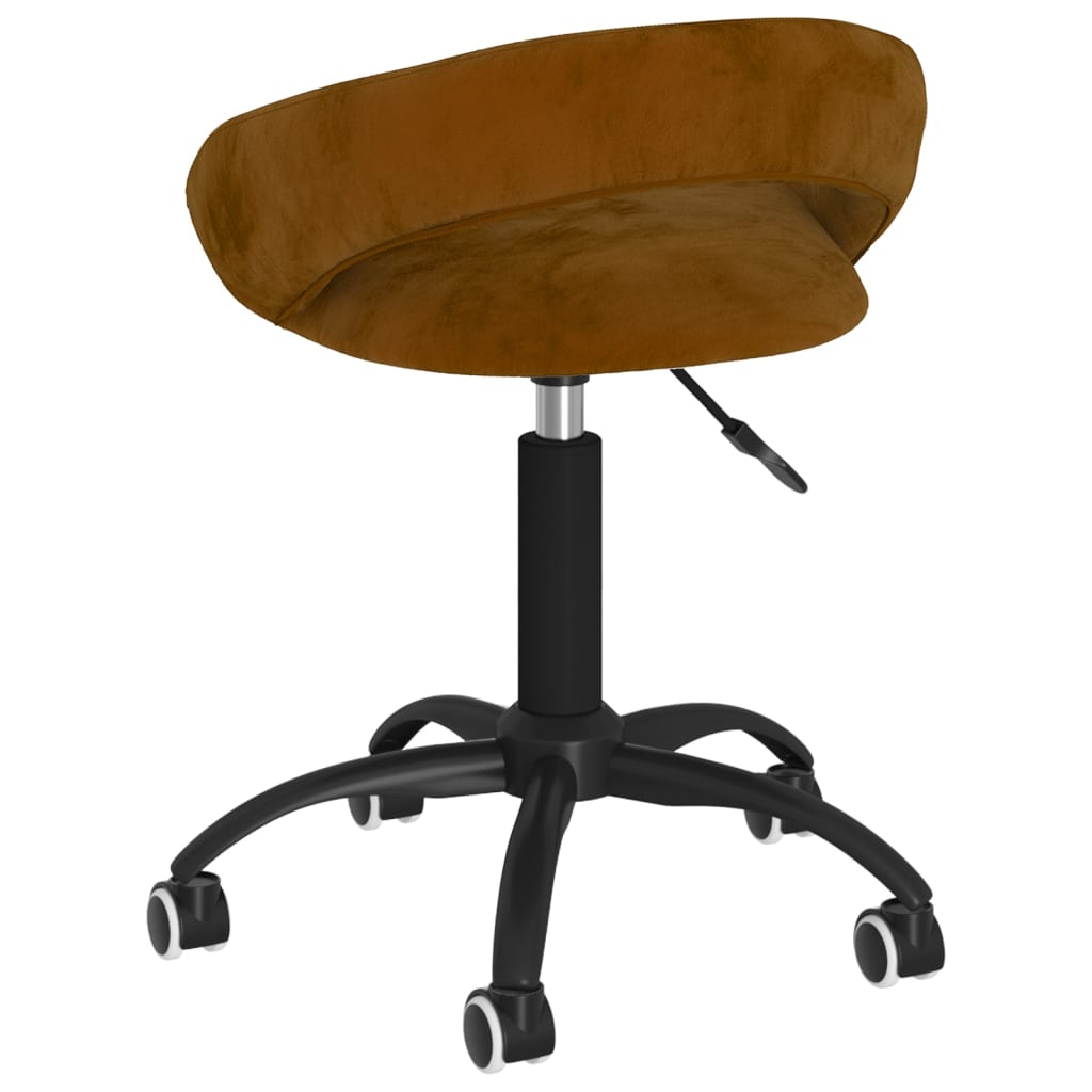 Scaune de sufragerie pivotante 6 buc, maro, catifea