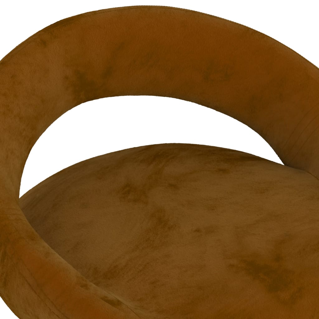 Scaune de sufragerie pivotante 6 buc, maro, catifea