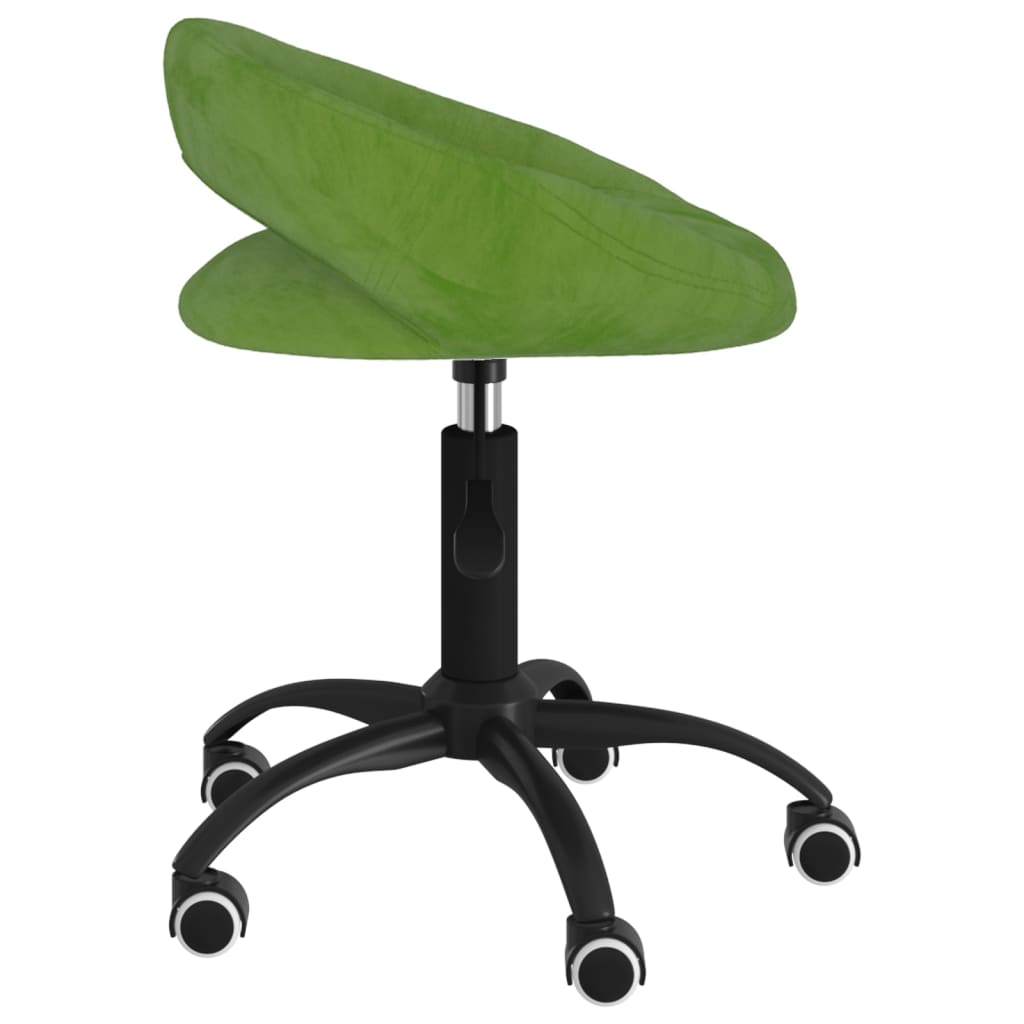 Scaune de sufragerie pivotante 6 buc, verde deschis, catifea