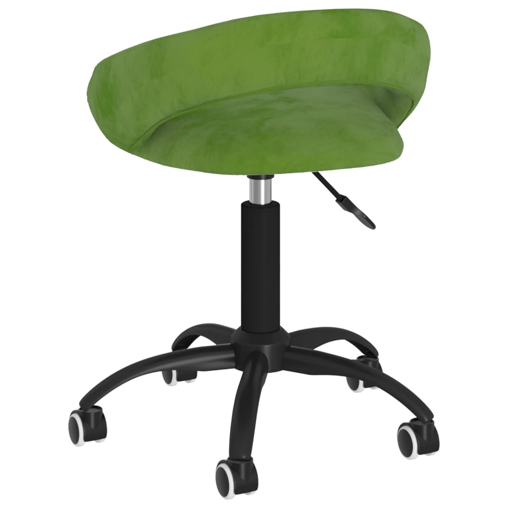 Scaune de sufragerie pivotante 6 buc, verde deschis, catifea