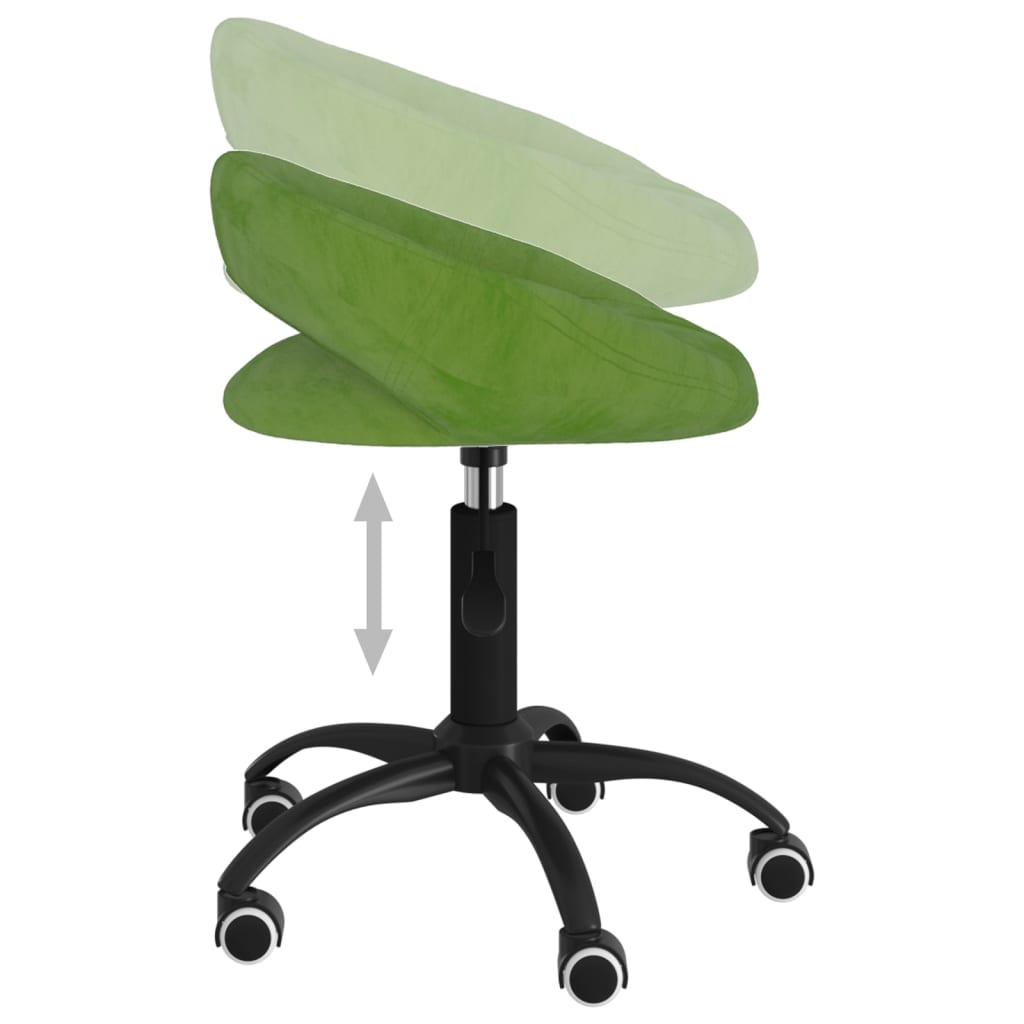 Scaune de sufragerie pivotante 6 buc, verde deschis, catifea