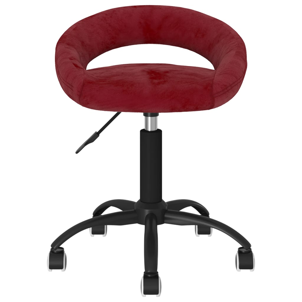 

vidaXL Eetkamerstoelen draaibaar 6 st fluweel wijnrood