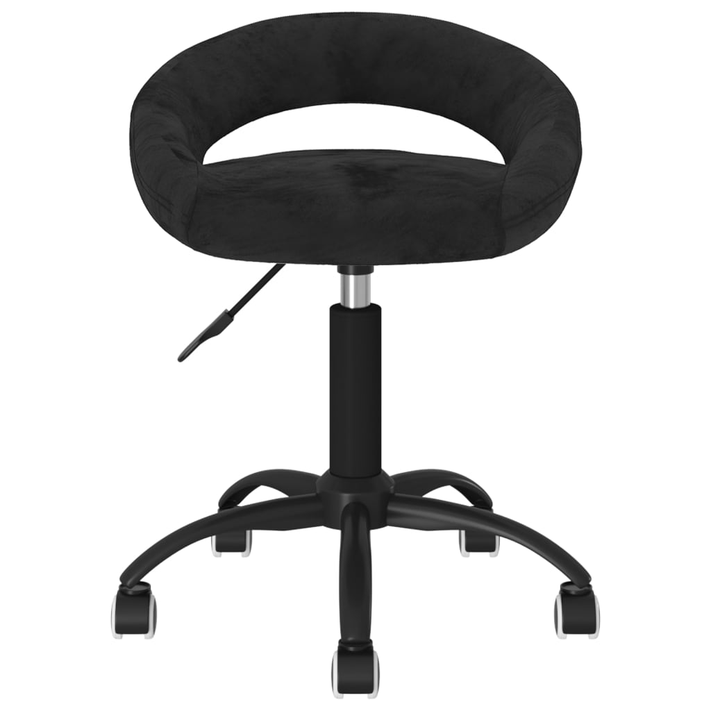 vidaXL Silla de comedor giratoria de terciopelo negro