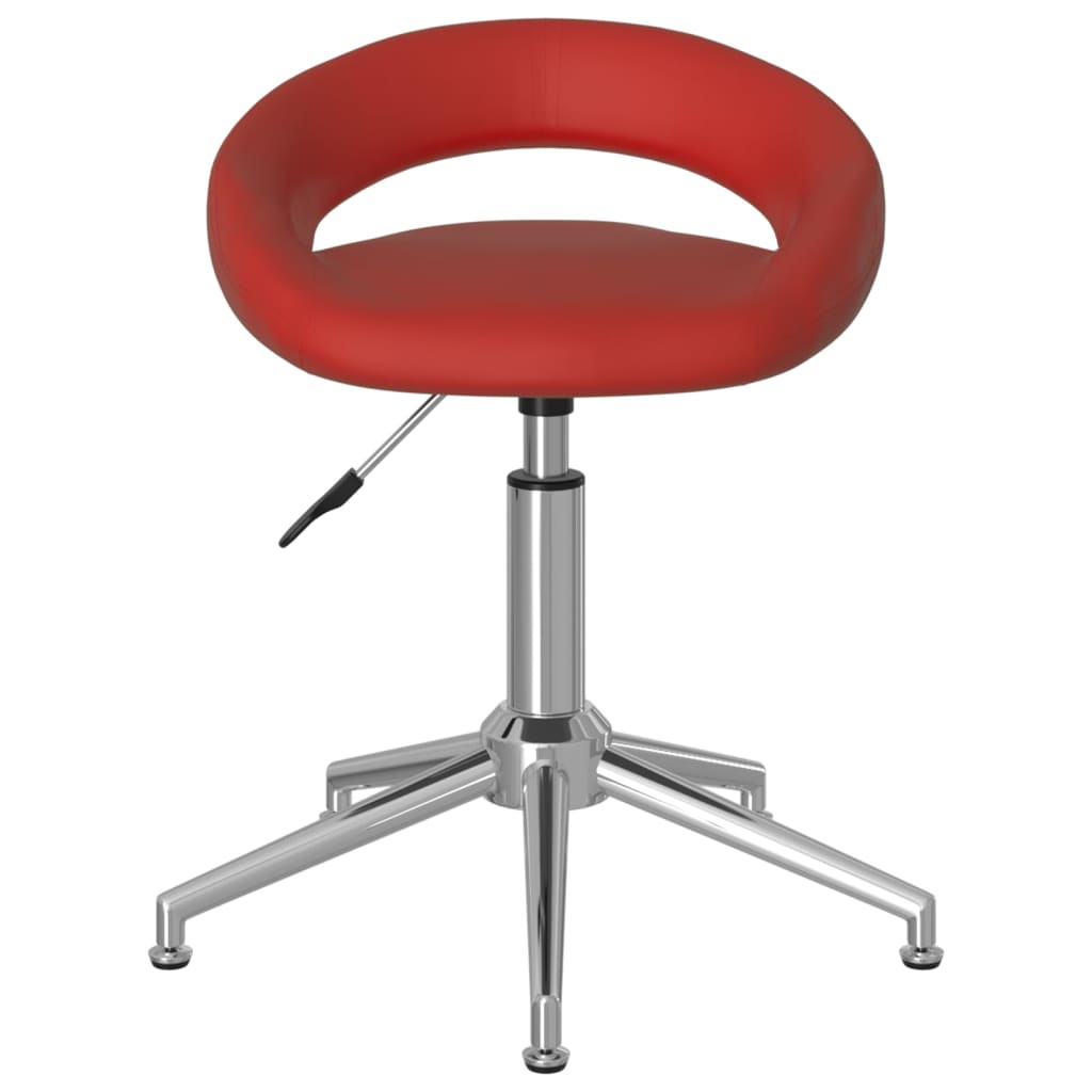 Scaune de bucătărie pivotante, 6 buc., roșu vin piele ecologică