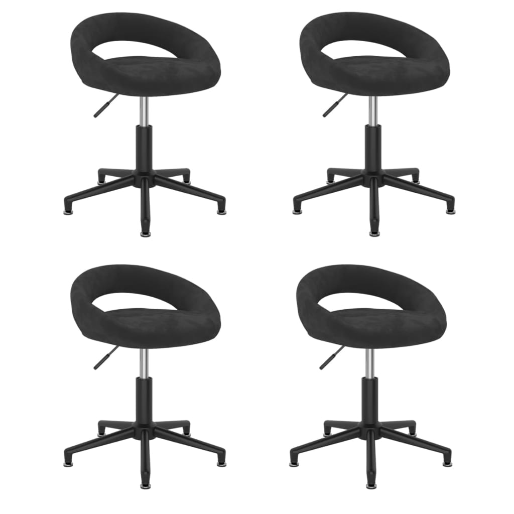 Otočné jídelní židle 4 ks černé samet