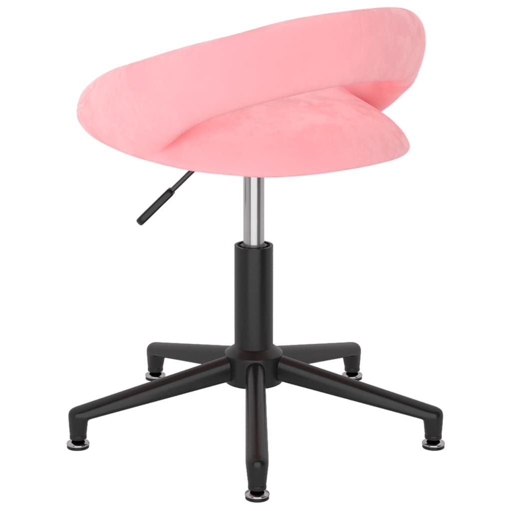 Scaune de sufragerie pivotante 6 buc, roz, catifea