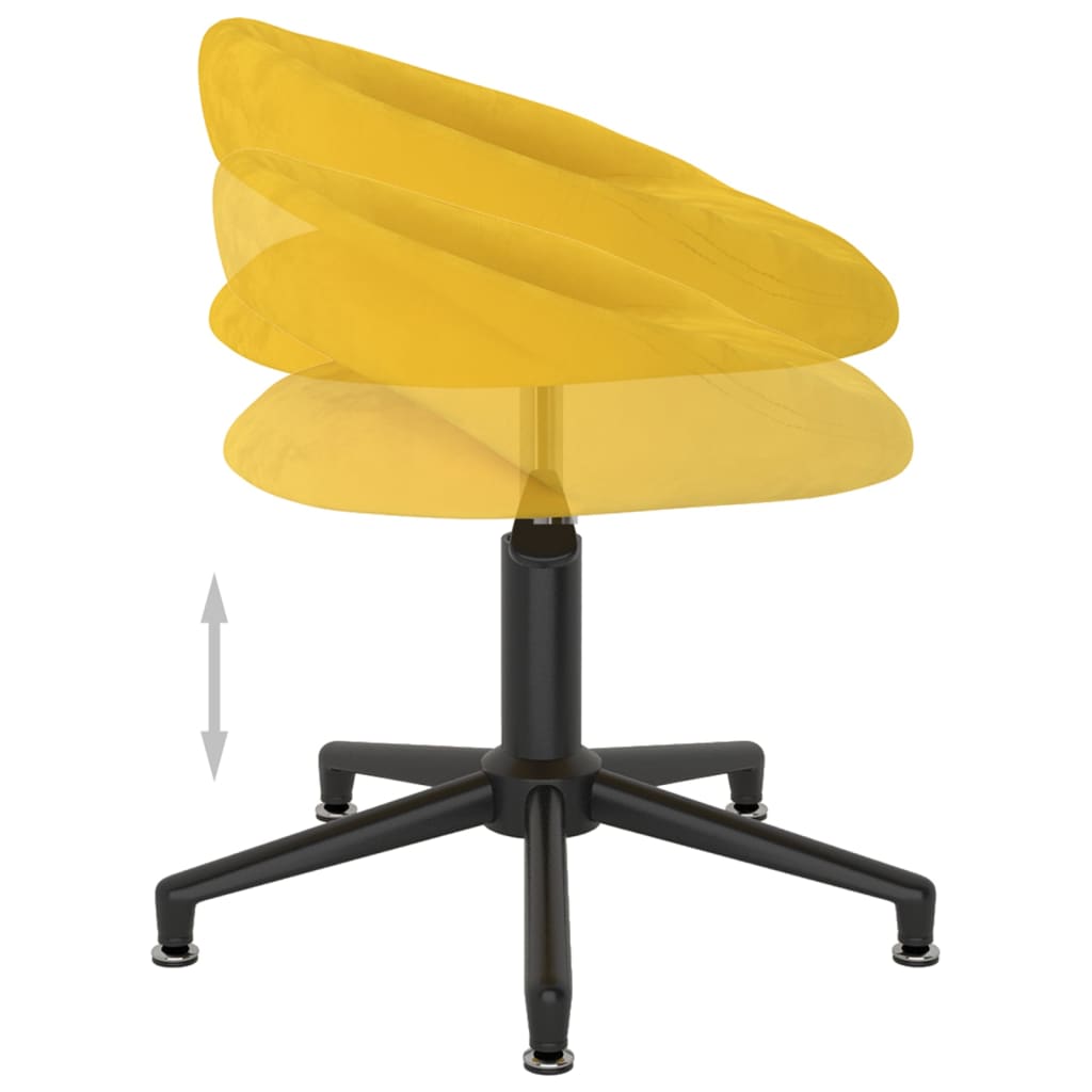 Scaune de bucătărie, 6 buc., galben muștar, catifea