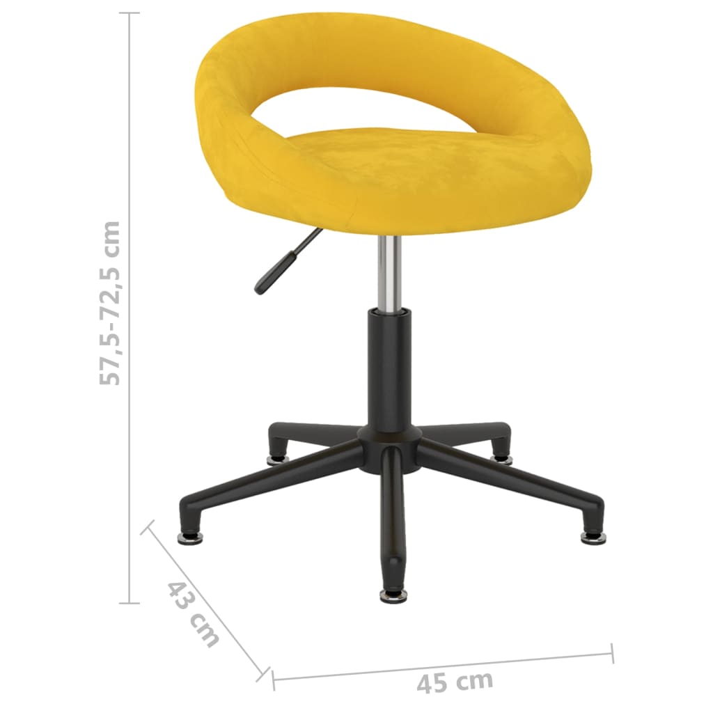 Scaune de bucătărie, 6 buc., galben muștar, catifea