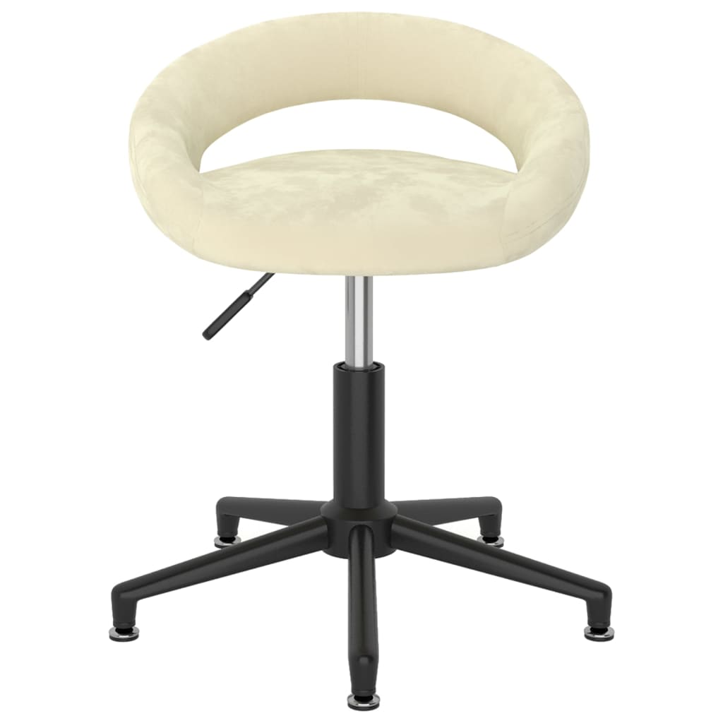 vidaXL Chaise pivotante de salle à manger Crème Velours