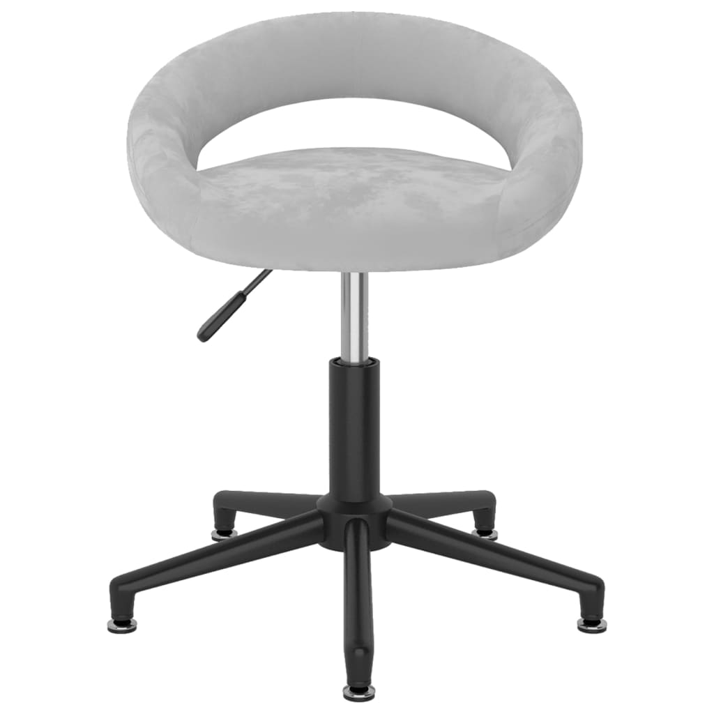 vidaXL Chaise pivotante de salle à manger Gris Velours