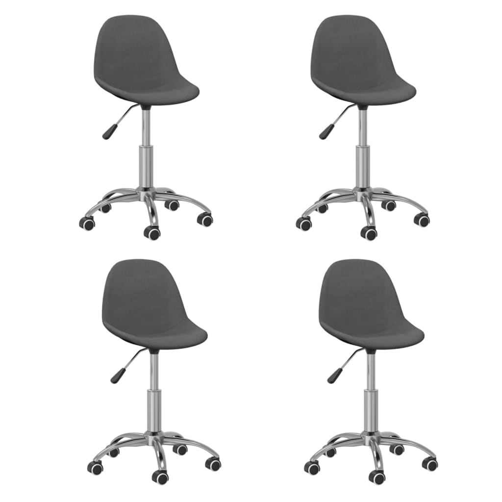 Chaises pivotantes à manger lot de 4 Gris foncé Tissu