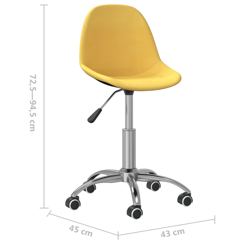 Scaune de masă pivotante, 6 buc., galben, material textil