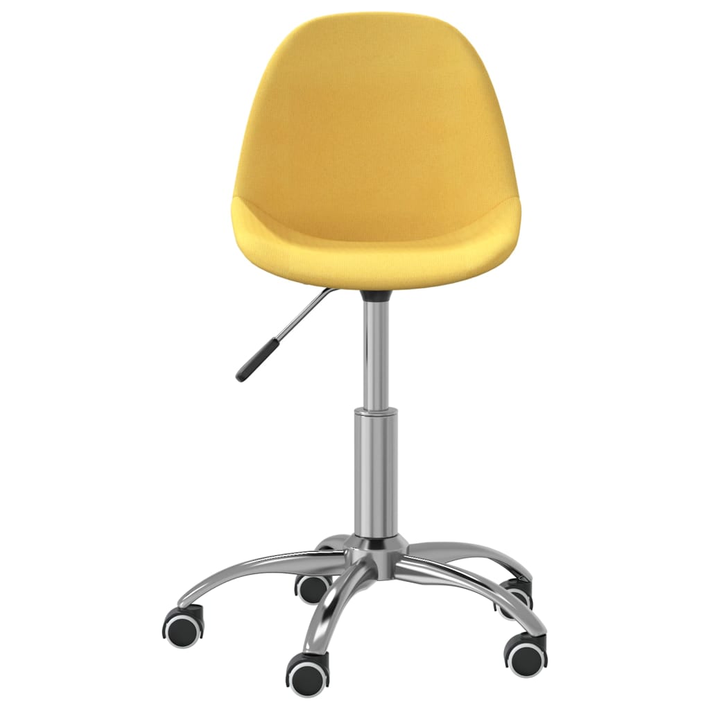 vidaXL Chaise pivotante de salle à manger Jaune moutarde Tissu