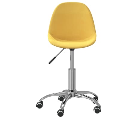 vidaXL Chaise pivotante de salle à manger Jaune moutarde Tissu