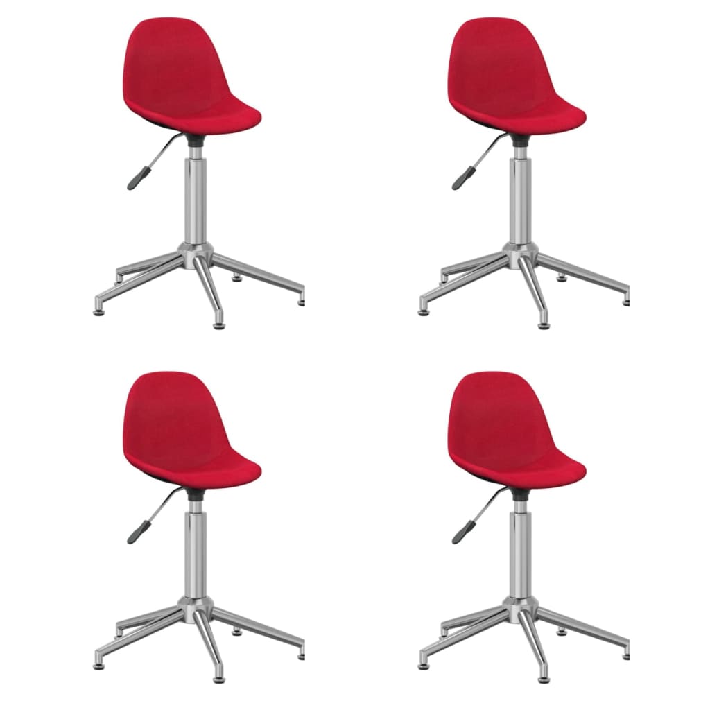 Chaises pivotantes à manger lot de 4 Rouge bordeaux Tissu