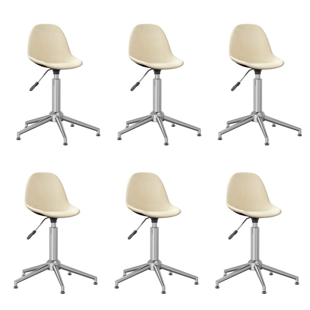 Chaises pivotantes à manger lot de 6 Crème Tissu