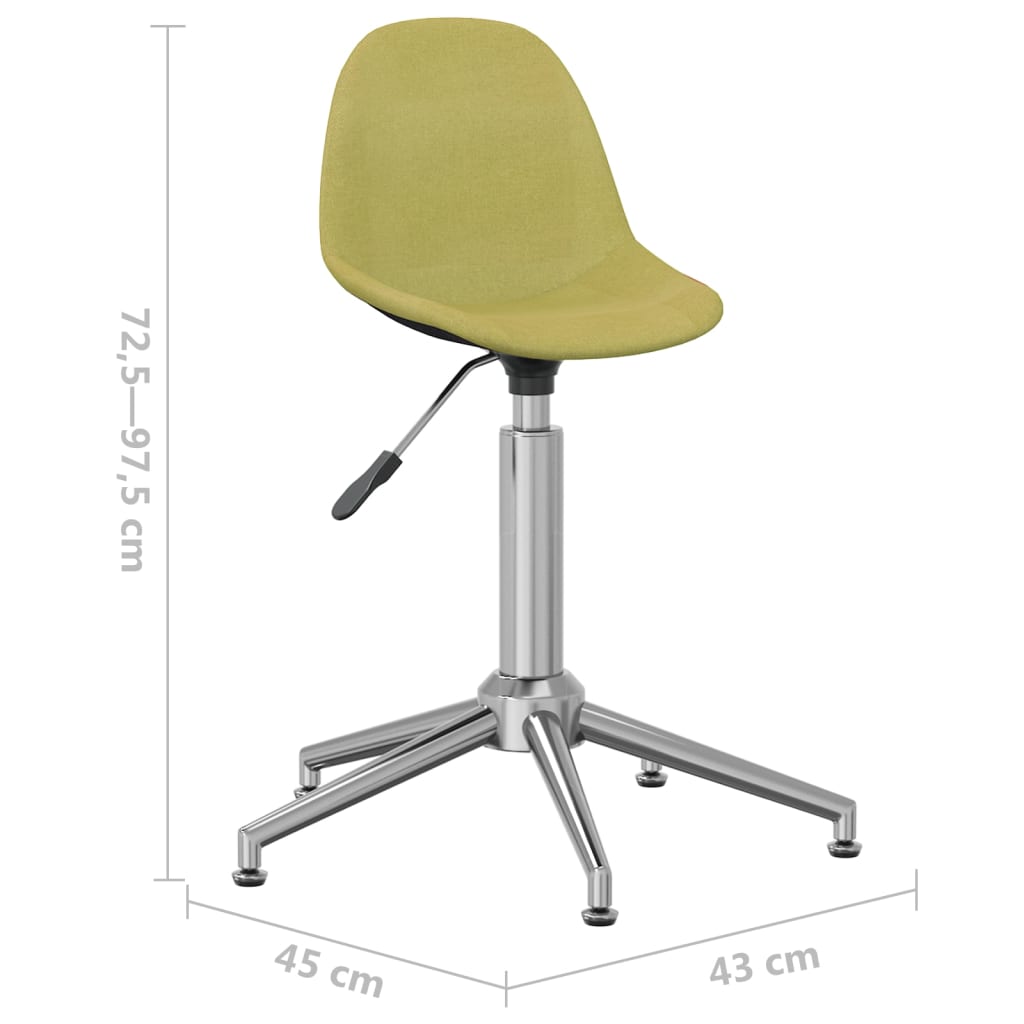 Scaune de bucătărie pivotante, 6 buc., verde, material textil