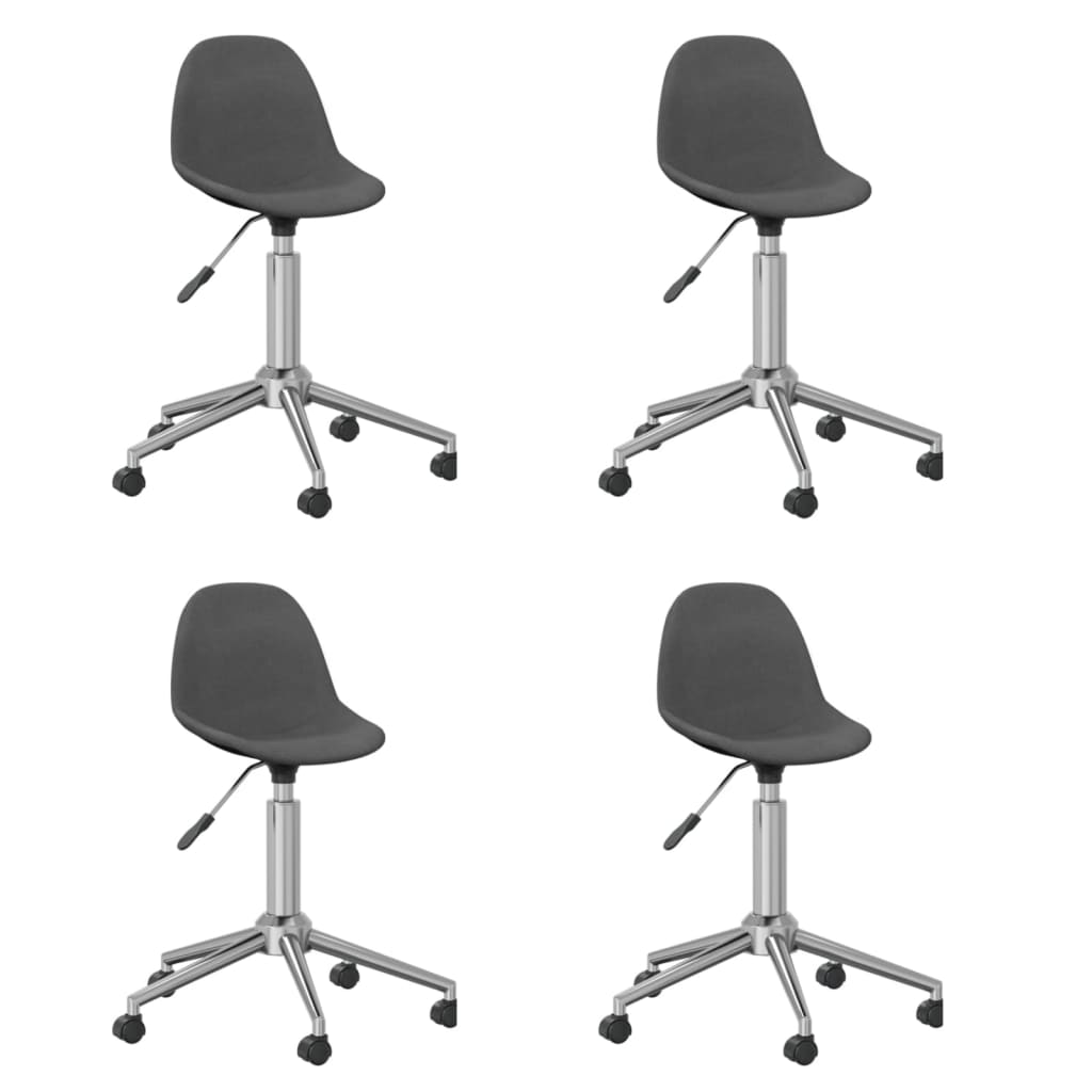 Chaises pivotantes à manger lot de 4 Gris foncé Tissu