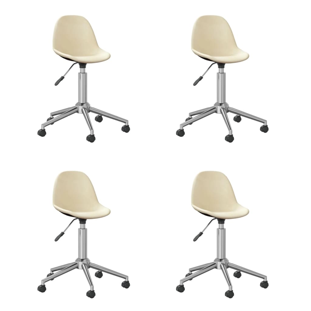 3086054  Swivel Dining Chairs 4 pcs Cream Fabric (2x333467)