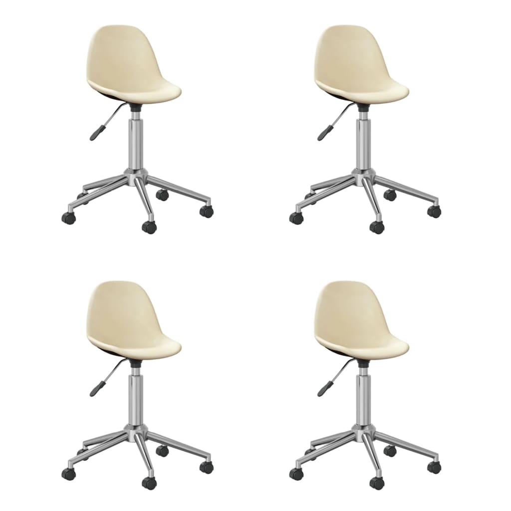 Chaises pivotantes à manger lot de 4 Crème Tissu