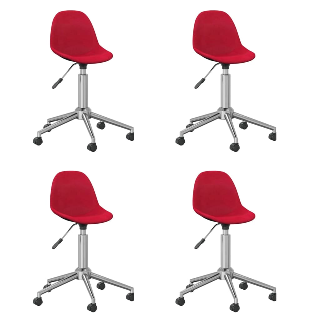 Chaises pivotantes à manger lot de 4 Rouge bordeaux Tissu