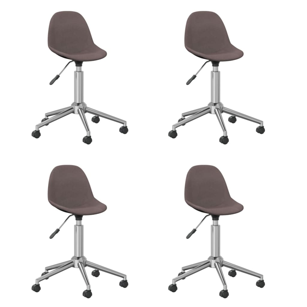 Chaises pivotantes à manger lot de 4 taupe tissu
