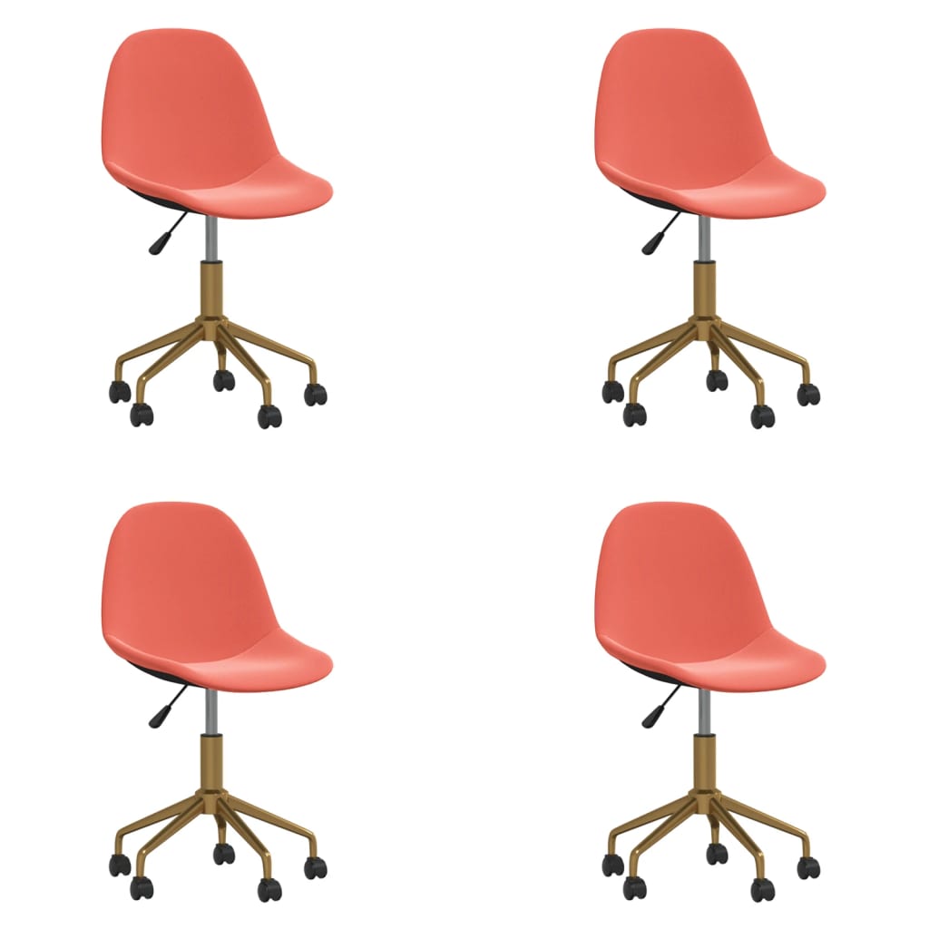 Chaises à dîner pivotantes 4 pcs Rose Velours