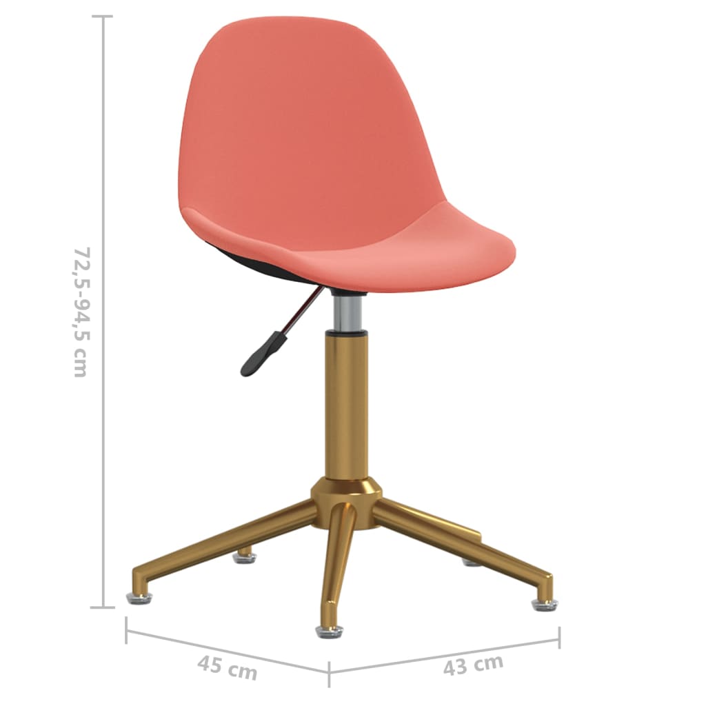 Въртящи се трапезни столове, 6 бр, розови, кадифе