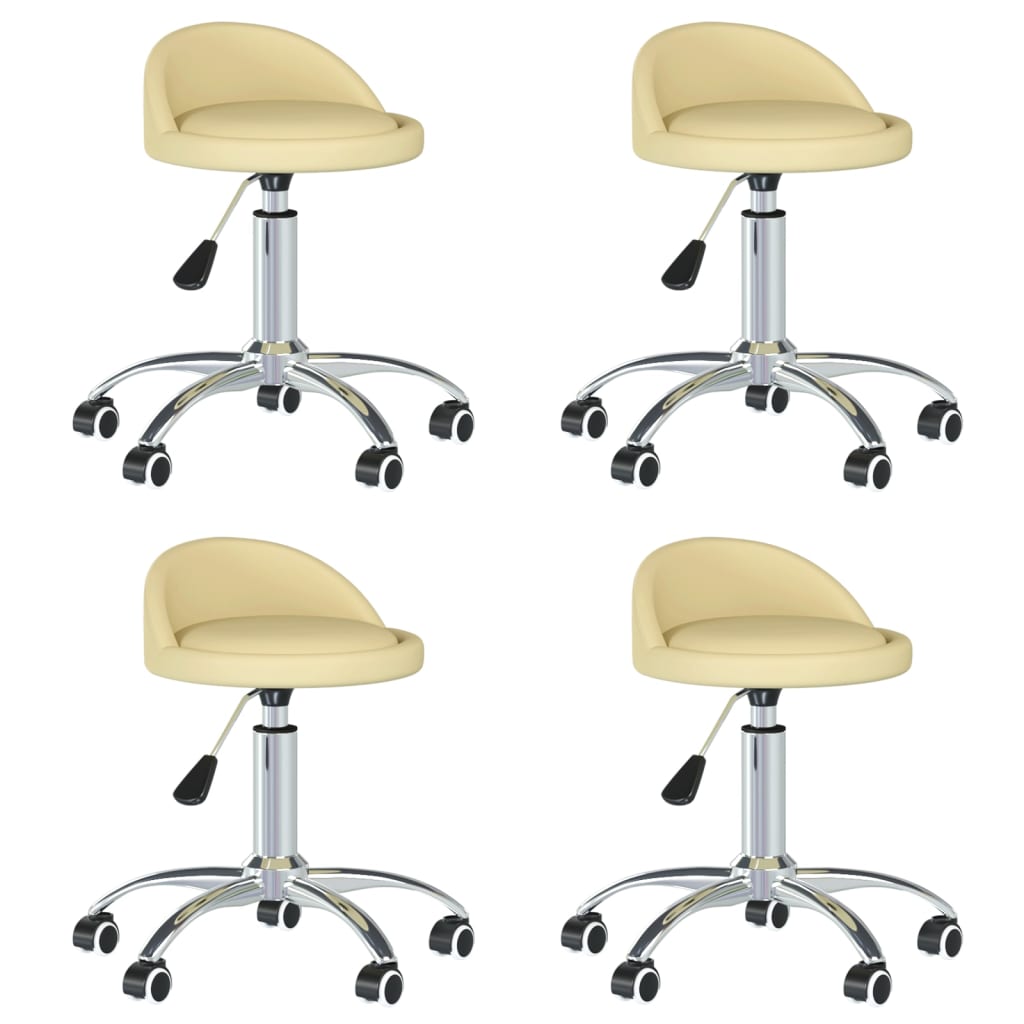 Chaises pivotantes à manger lot de 4 crème similicuir