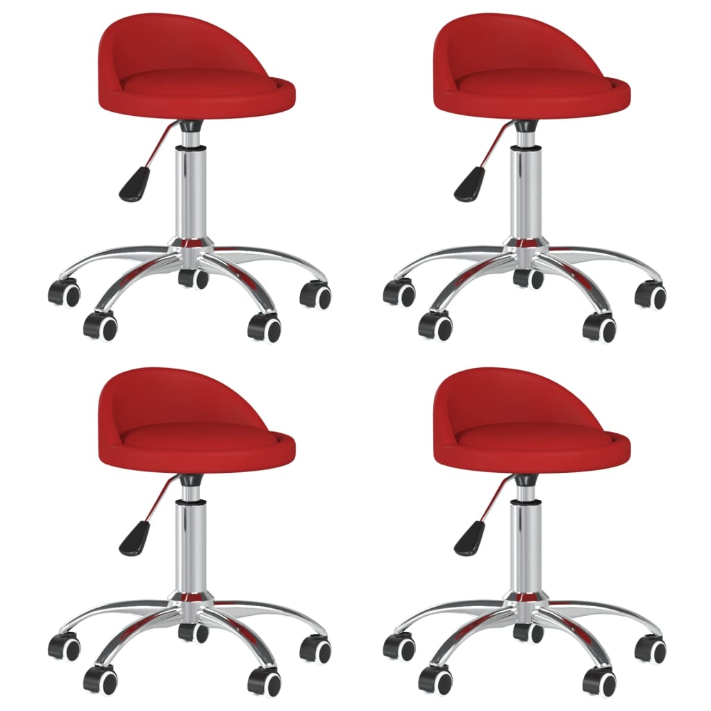 Chaises pivotantes à manger lot de 4 bordeaux similicuir