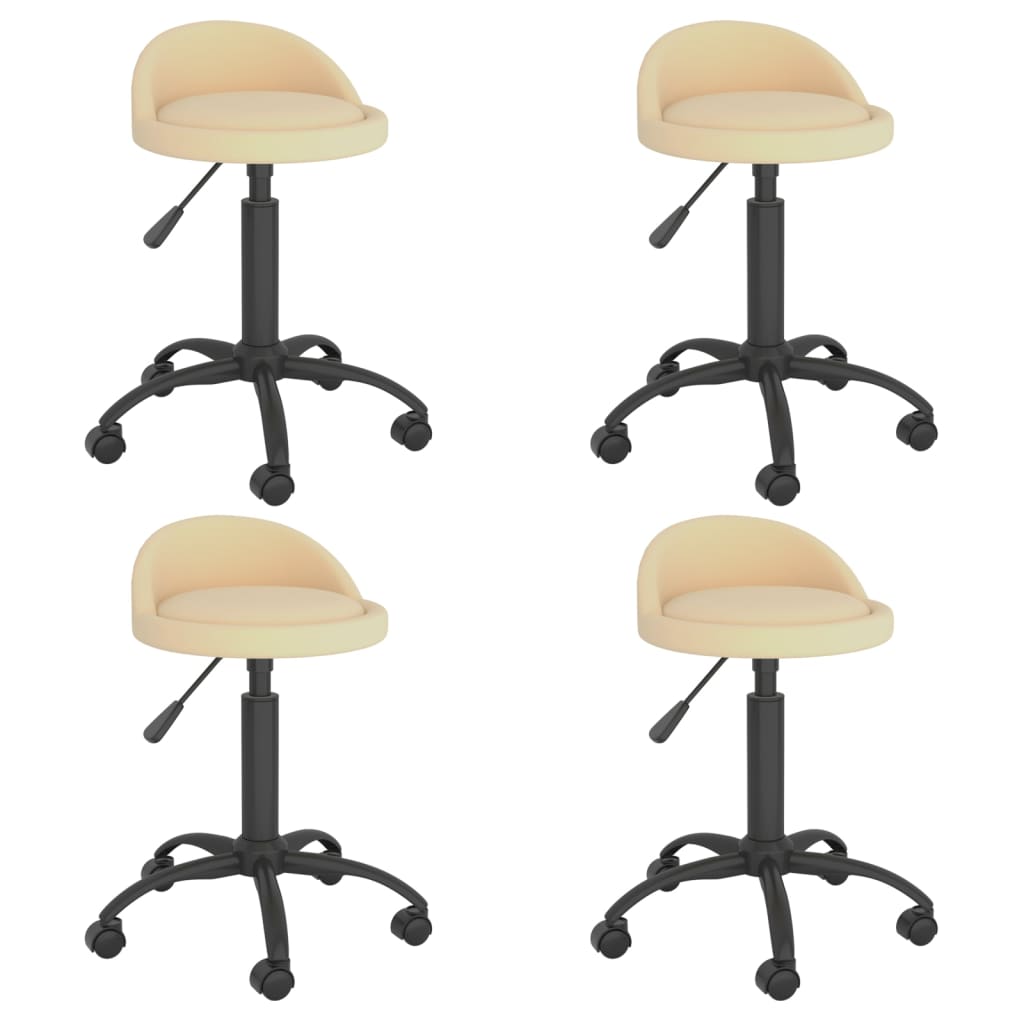 Chaises à dîner pivotantes 4 pcs Crème Velours