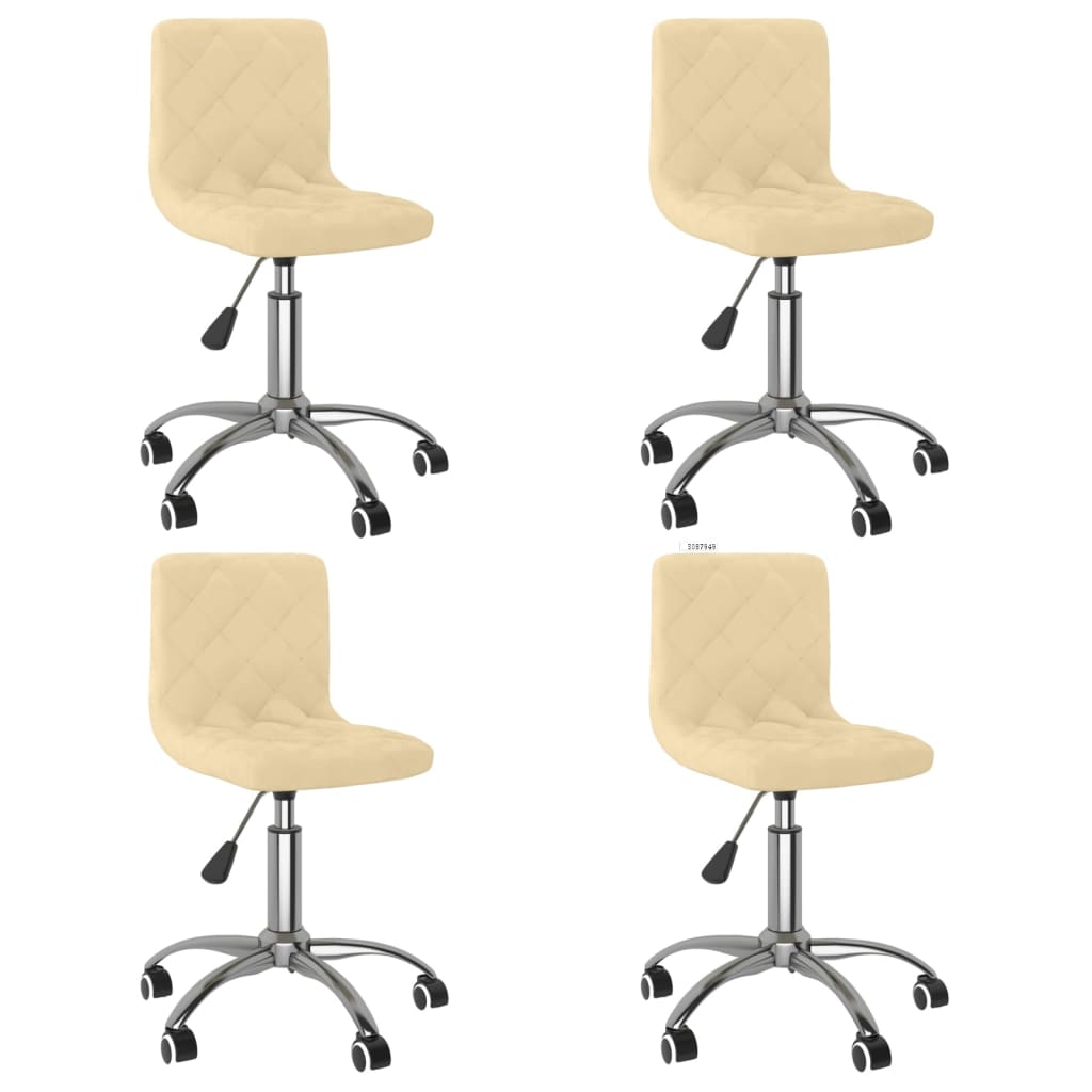 Chaises à dîner pivotantes 4 pcs Crème Velours
