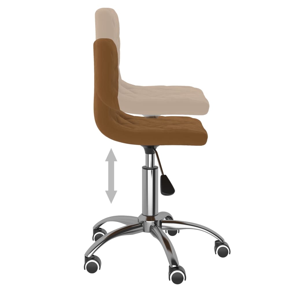 Scaune de sufragerie pivotante 6 buc, maro, catifea