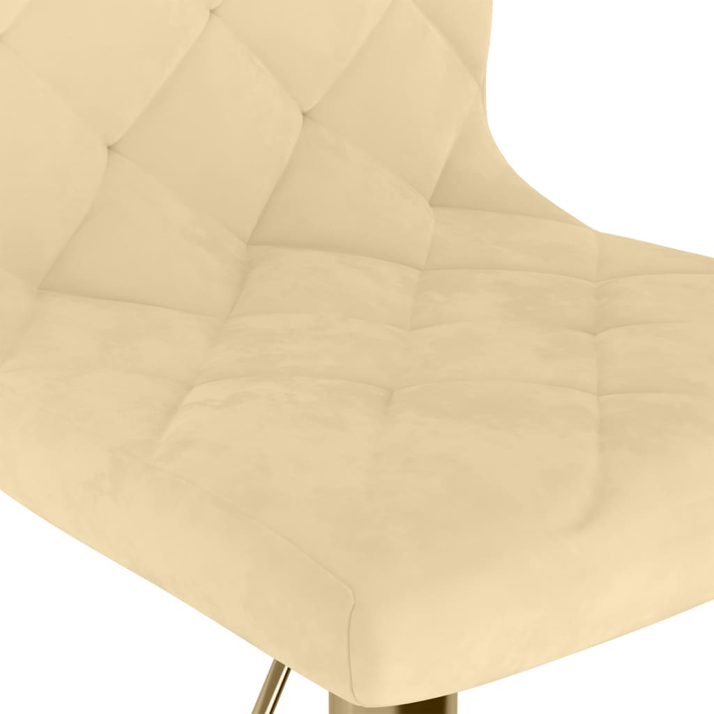 Scaune de sufragerie pivotante 6 buc, crem, catifea