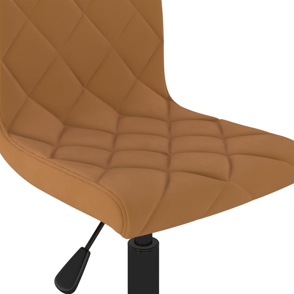 Kantoorstoel draaibaar fluweel bruin