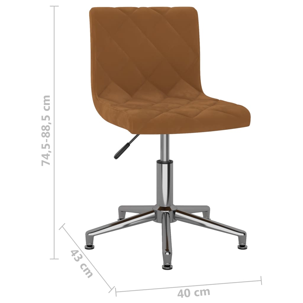 Scaune de sufragerie pivotante 6 buc, maro, catifea