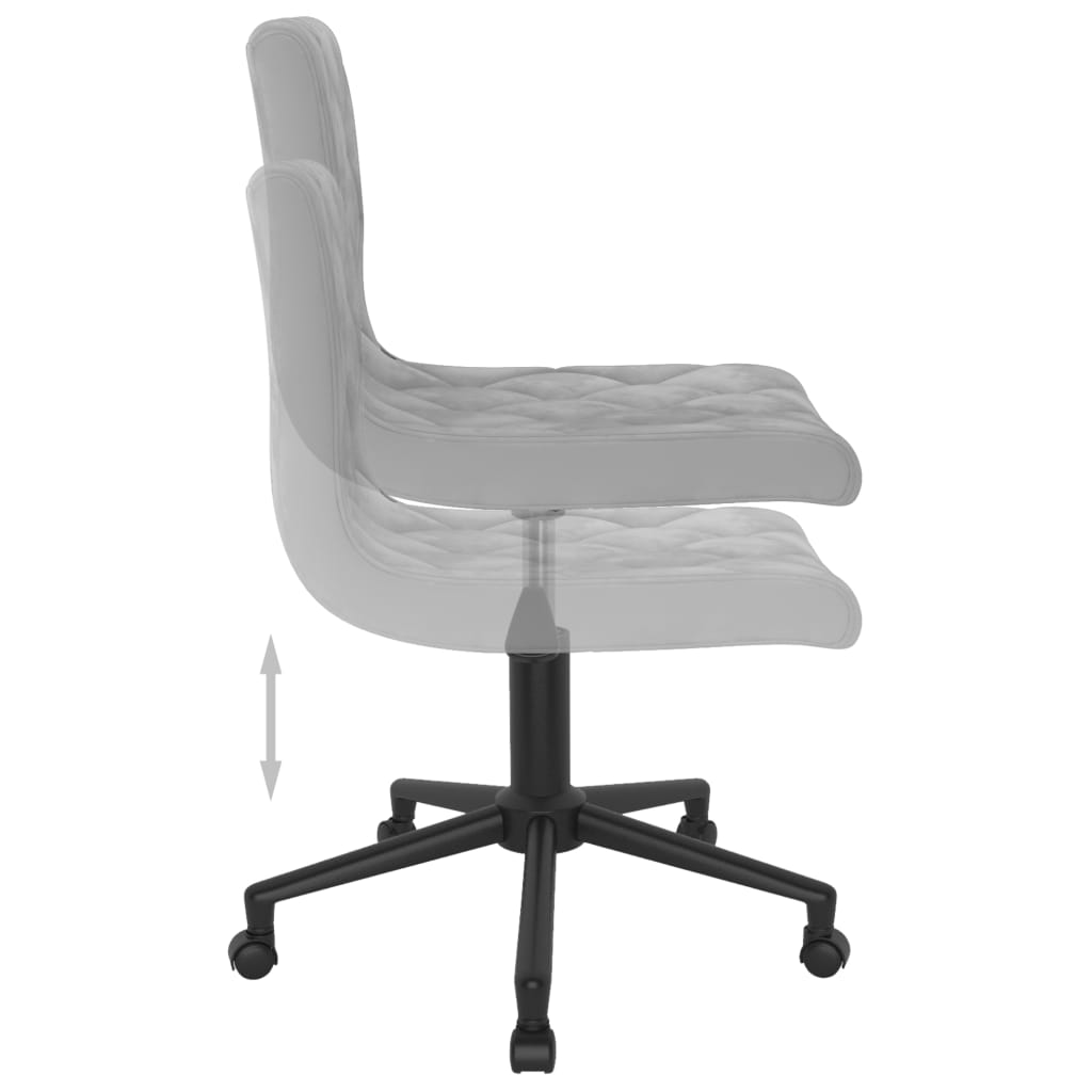 Scaune de sufragerie pivotante 6 buc, gri deschis, catifea